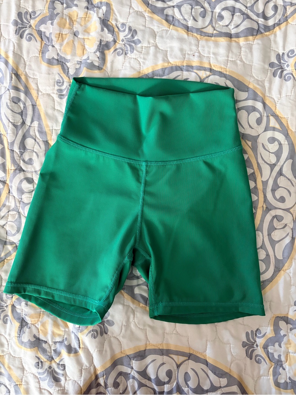 Wilo the Label High Waist Green Women’s Active Athletic Bike Shorts, Small